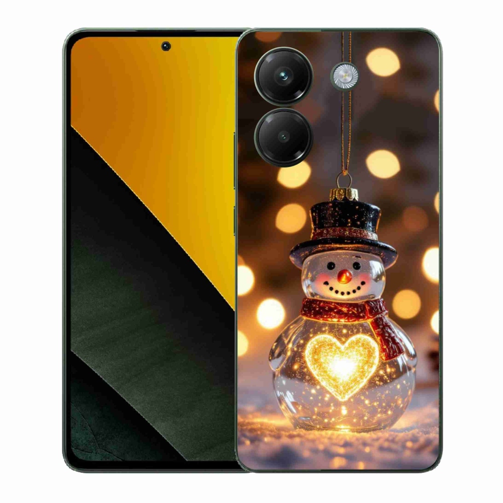 Gélový kryt mmCase na Xiaomi Poco M7 Pro 5G - svietiaci vianočný snehuliak