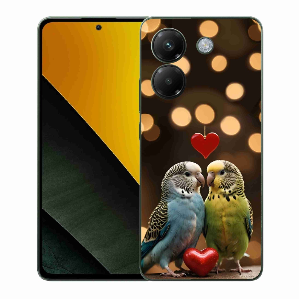 Gélový kryt mmCase na Xiaomi Poco M7 Pro 5G - zamilovaní papagáje