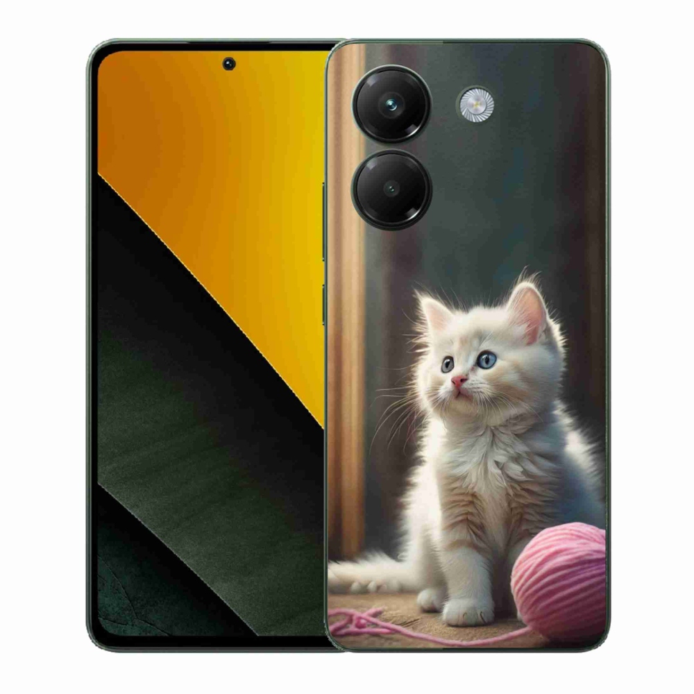 Gélový kryt mmCase na Xiaomi Poco M7 Pro - biele mačiatko 2