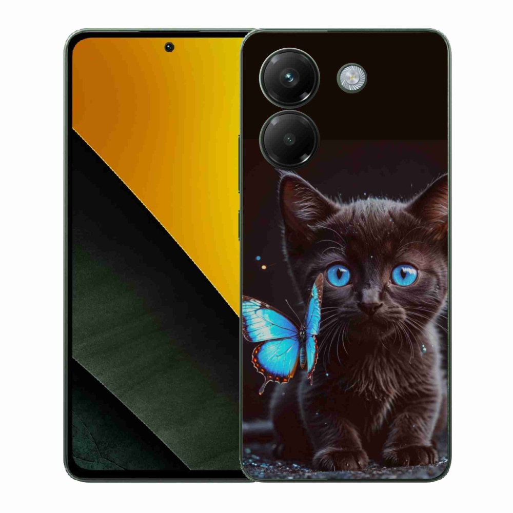 Gélový kryt mmCase na Xiaomi Poco M7 Pro - čierne mačiatko 3