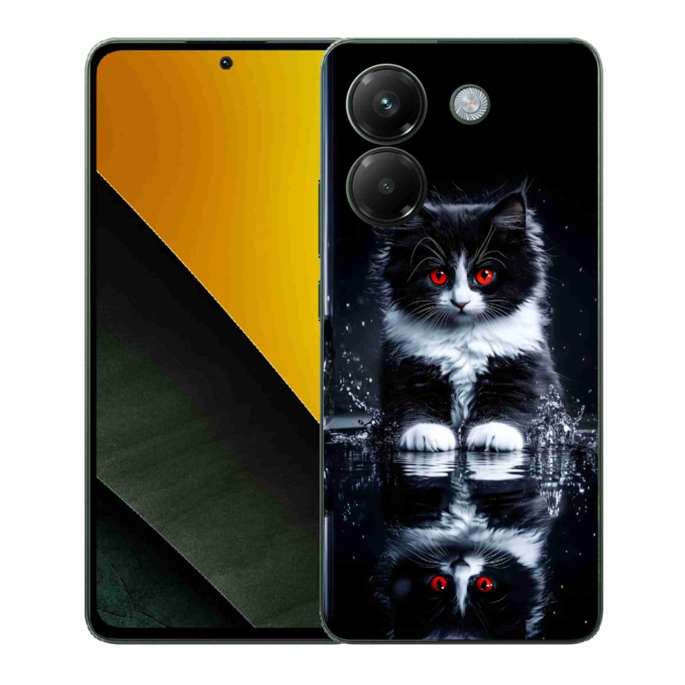Gélový kryt mmCase na Xiaomi Poco M7 Pro - čiernobiele mačiatko