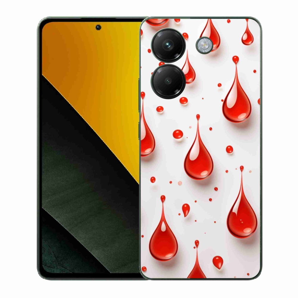 Gélový kryt mmCase na Xiaomi Poco M7 Pro - červené kvapky