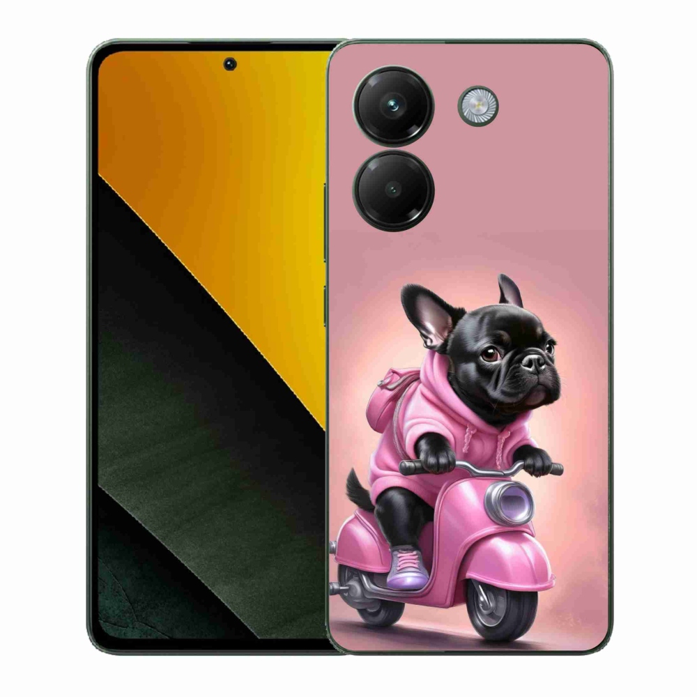 Gélový kryt mmCase na Xiaomi Poco M7 Pro - francúzsky buldoček na skútri
