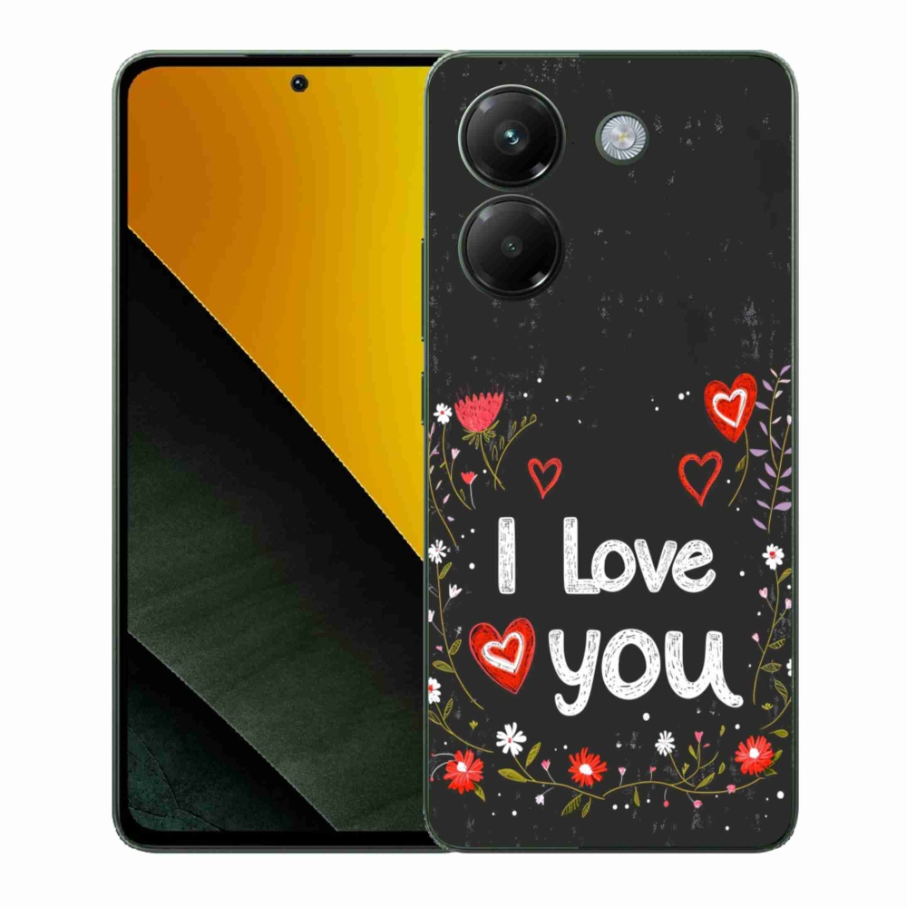 Gélový kryt mmCase na Xiaomi Poco M7 Pro - I love you čierne pozadie