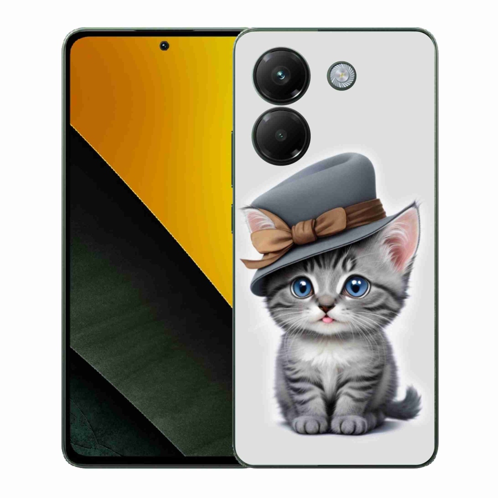 Gélový kryt mmCase na Xiaomi Poco M7 Pro - mačiatko s klobúkom
