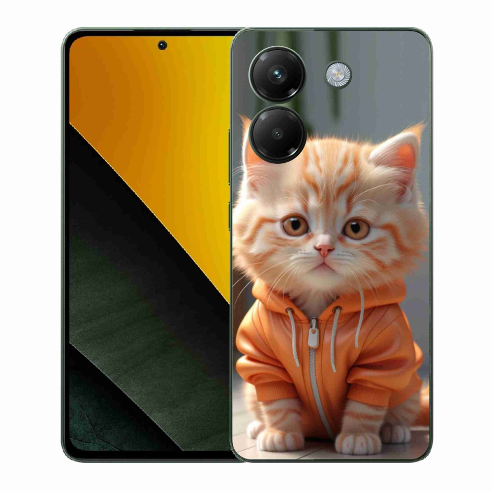 Gélový kryt mmCase na Xiaomi Poco M7 Pro - mačiatko v mikine
