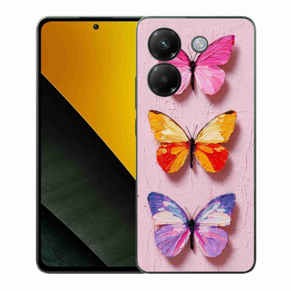 Gélový kryt mmCase na Xiaomi Poco M7 Pro - motýlia trojica