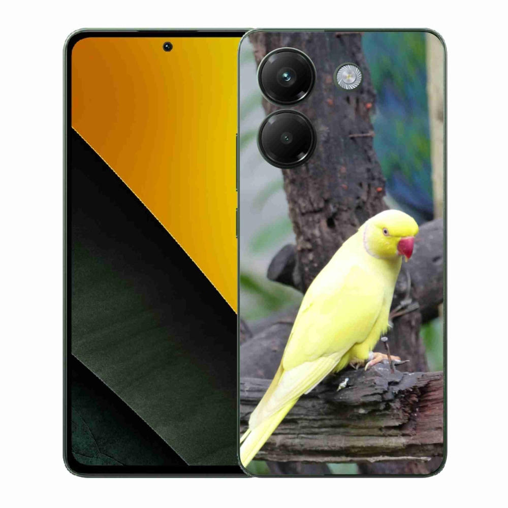 Gélový kryt mmCase na Xiaomi Poco M7 Pro - papagáj alexander žltý