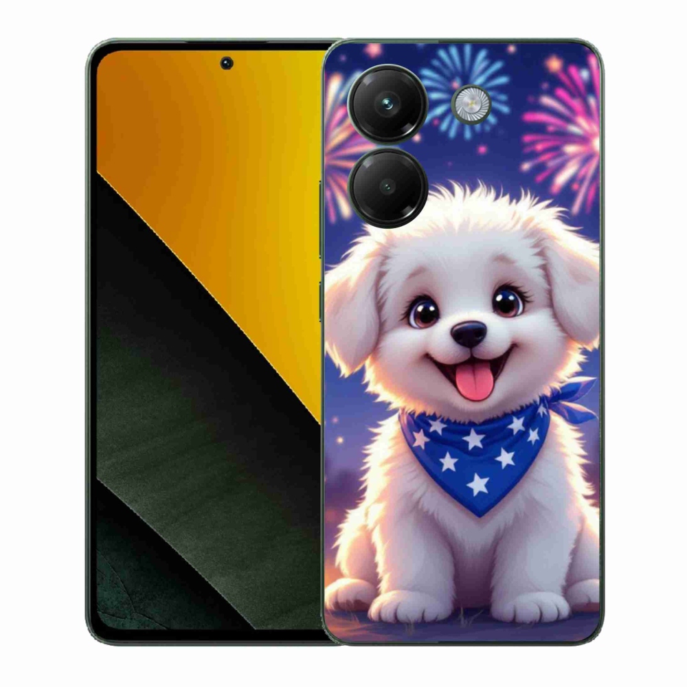 Gélový kryt mmCase na Xiaomi Poco M7 Pro - slávnostné šteňa