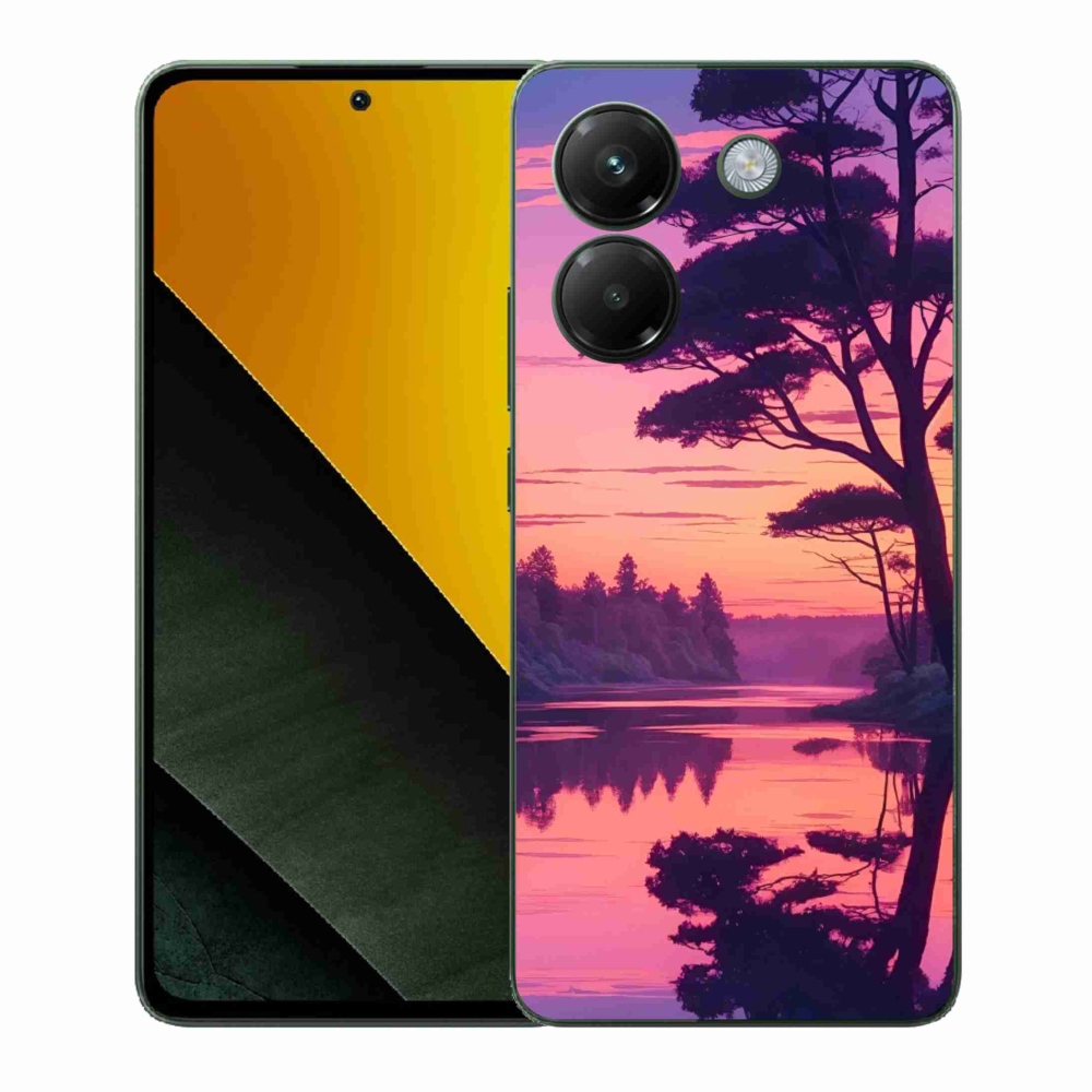 Gélový kryt mmCase na Xiaomi Poco M7 Pro - západ slnka nad jazerom