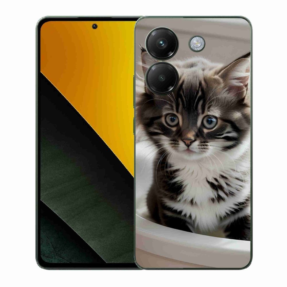 Gélový kryt mmCase na Xiaomi Poco M7 Pro - zvedavé mačiatko