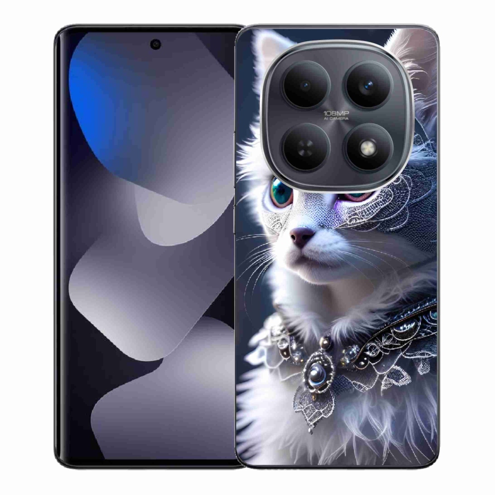 Gélový kryt mmCase na Xiaomi Poco M8 5G/Redmi Note 15 5G/4G - biela mačka