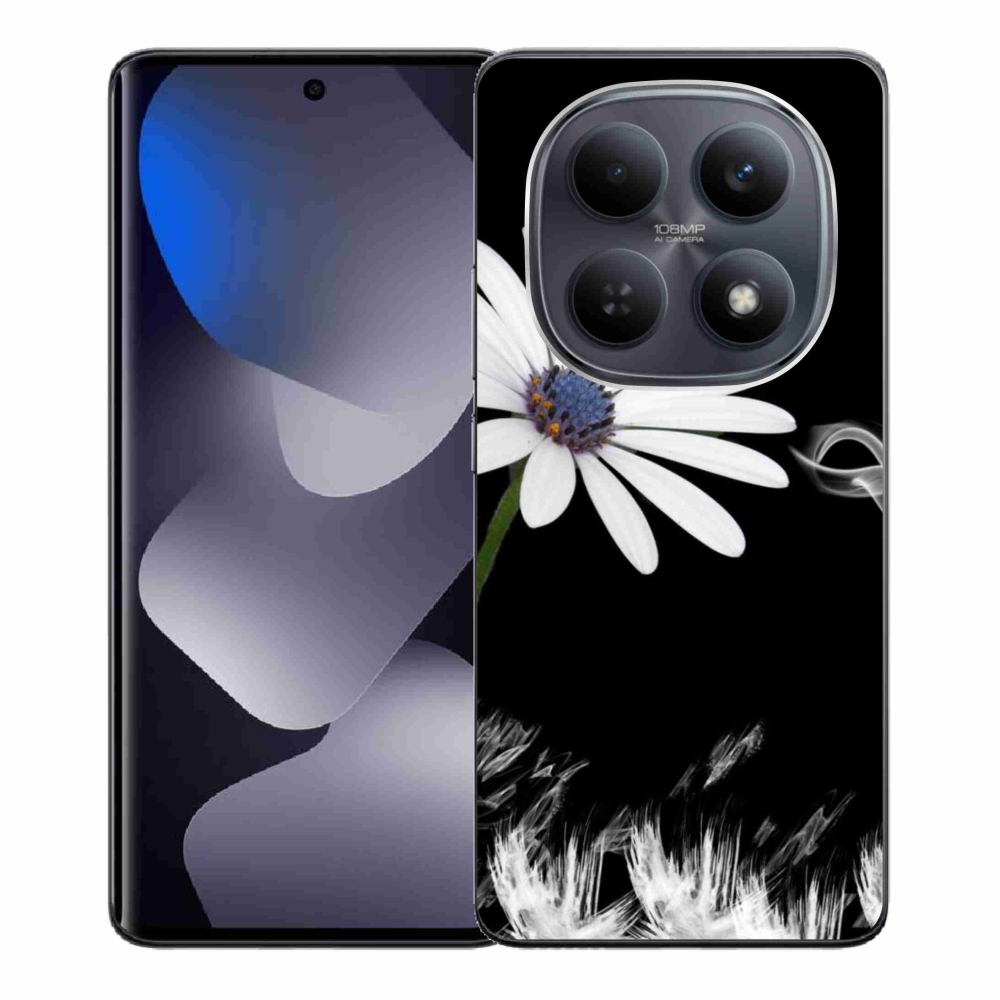 Gélový kryt mmCase na Xiaomi Poco M8 5G/Redmi Note 15 5G/4G - biela kvetina