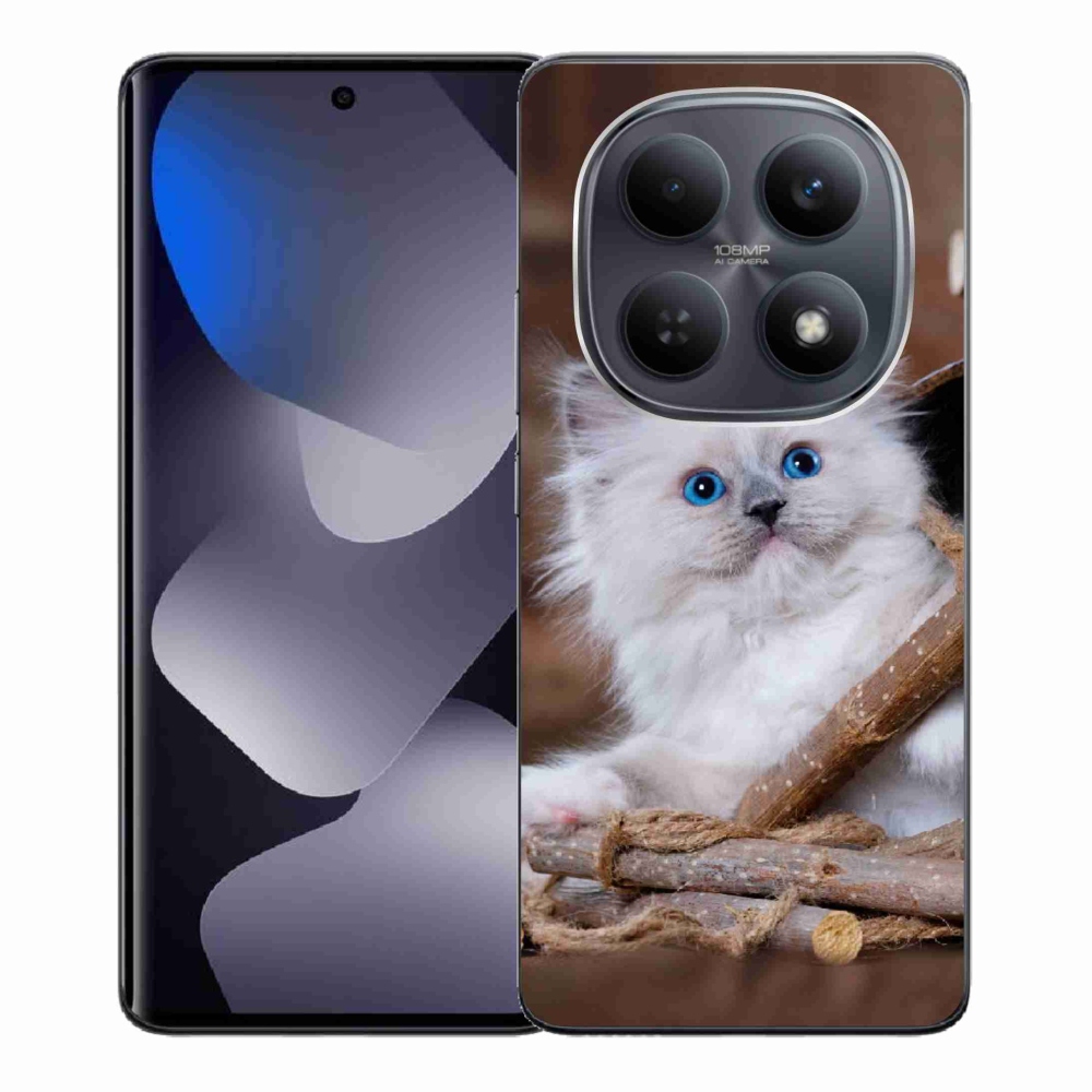 Gélový kryt mmCase na Xiaomi Poco M8 5G/Redmi Note 15 5G/4G - biele mačiatko