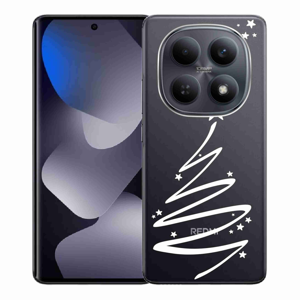 Gélový kryt mmCase na Xiaomi Poco M8 5G/Redmi Note 15 5G/4G - biely stromček na priehľadnom pozadí