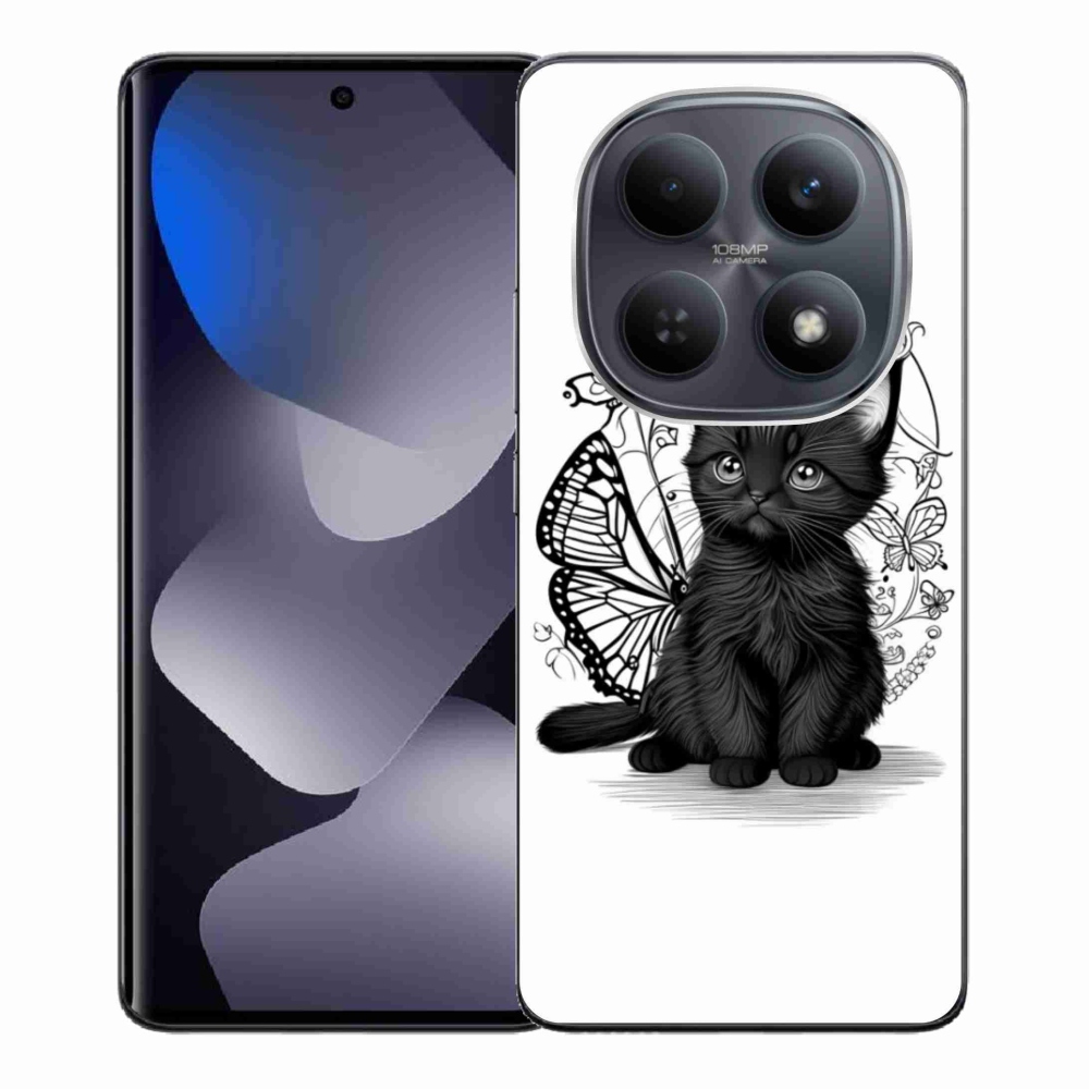 Gélový kryt mmCase na Xiaomi Poco M8 5G/Redmi Note 15 5G/4G - čierne mačiatko