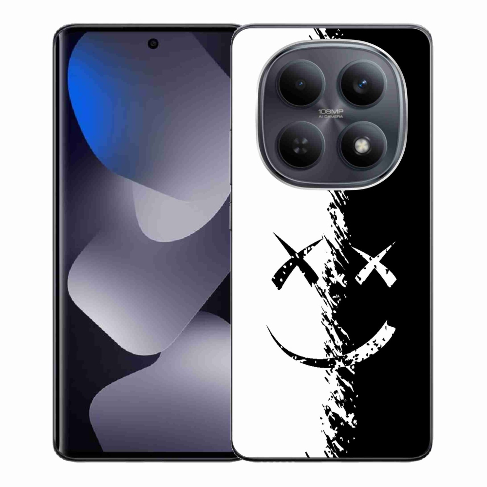 Gélový kryt mmCase na Xiaomi Poco M8 5G/Redmi Note 15 5G/4G - čiernobiely smajlík