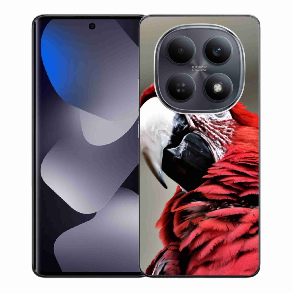 Gélový kryt mmCase na Xiaomi Poco M8 5G/Redmi Note 15 5G/4G - papagáj ara červený