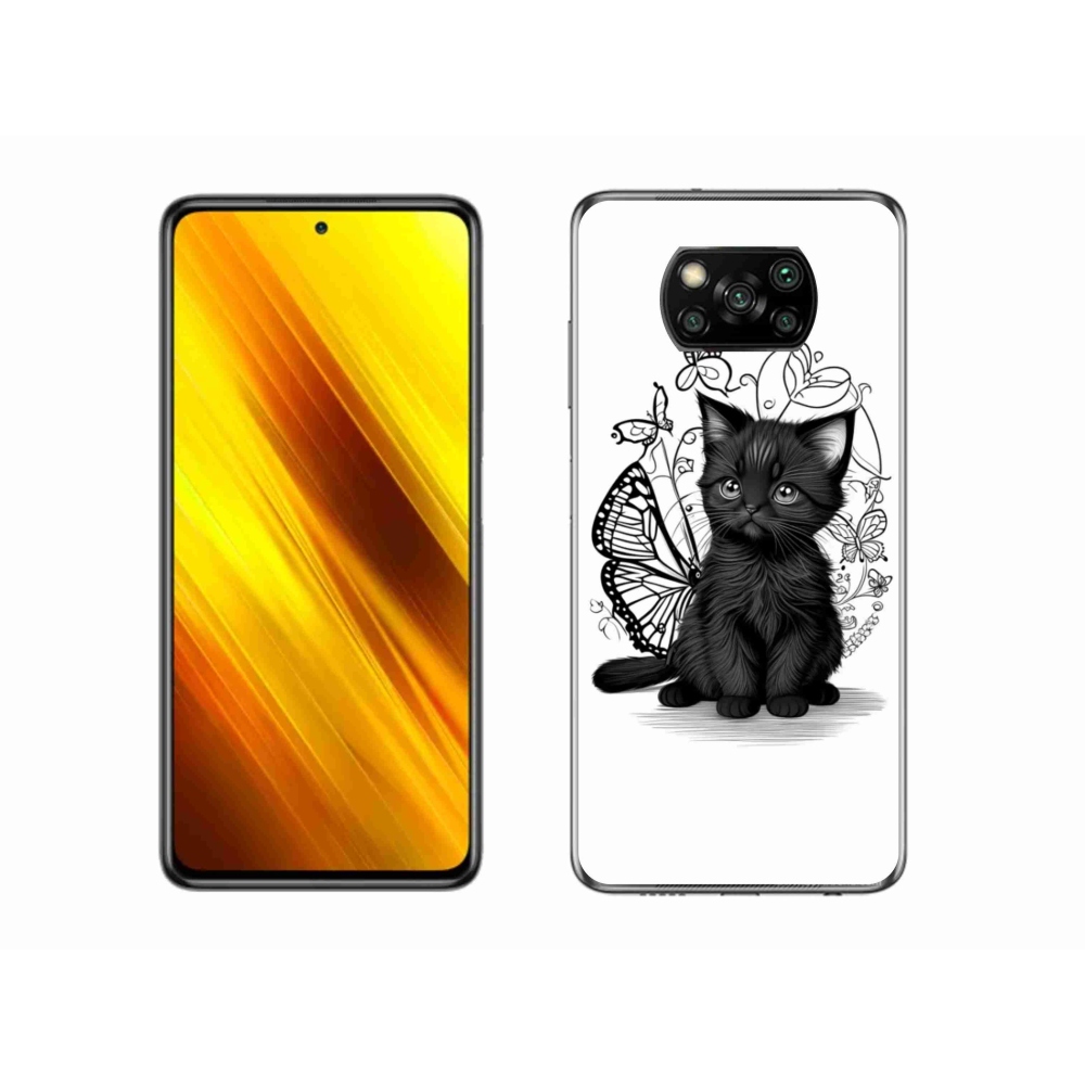 Gélový kryt mmCase na Xiaomi Poco X3 - čierne mačiatko