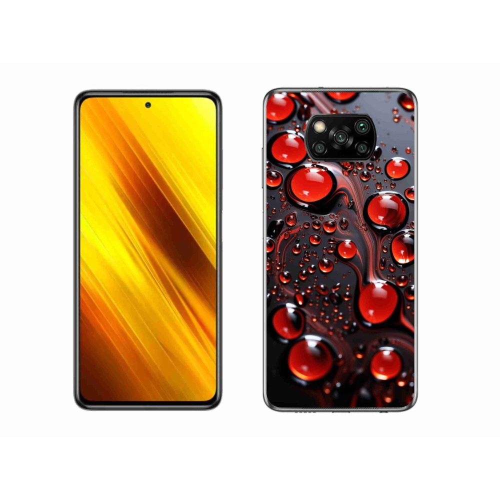 Gélový kryt mmCase na Xiaomi Poco X3 - červené kvapky 2
