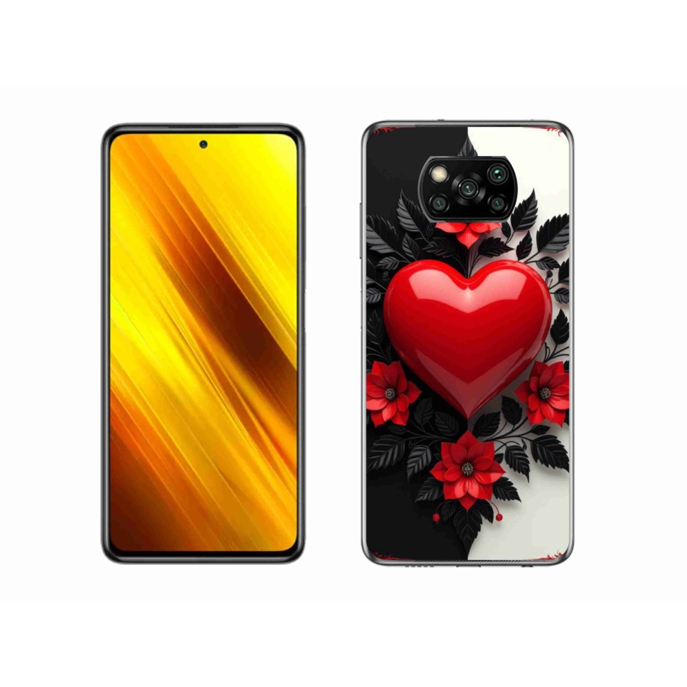 Gélový kryt mmCase na Xiaomi Poco X3 - červené srdce