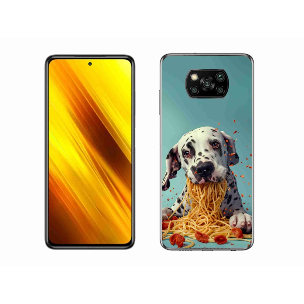 Gélový kryt mmCase na Xiaomi Poco X3 - dalmatín a špagety