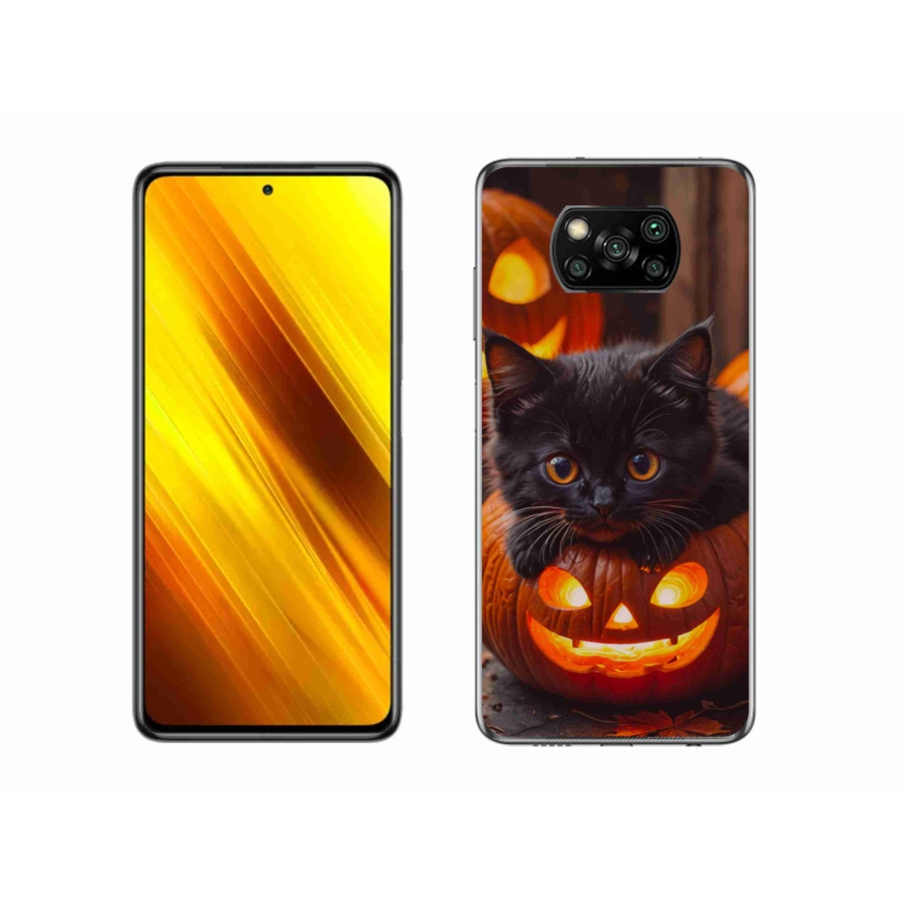 Gélový kryt mmCase na Xiaomi Poco X3 - mačiatko a tekvica