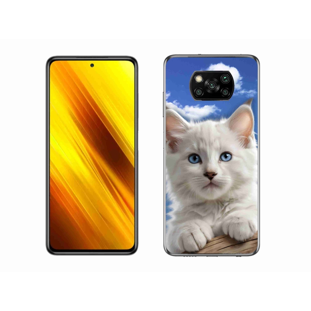 Gélový kryt mmCase na Xiaomi Poco X3 - mačiatko a oblaky