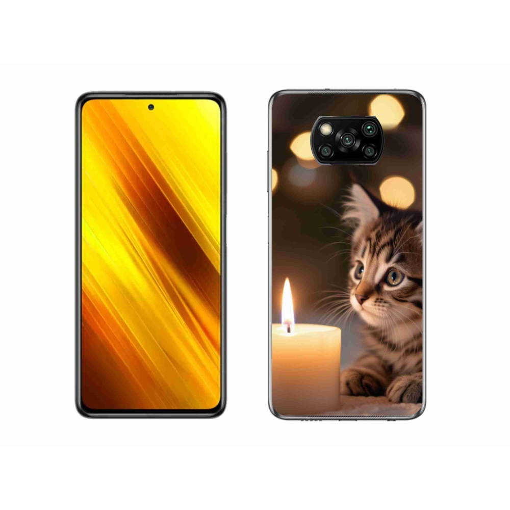 Gélový kryt mmCase na Xiaomi Poco X3 - mačiatko a sviečka