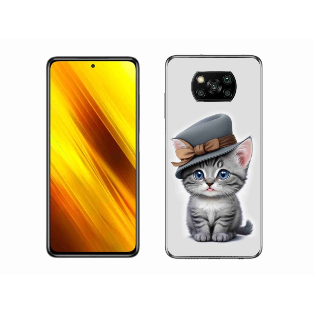 Gélový kryt mmCase na Xiaomi Poco X3 - mačiatko s klobúkom