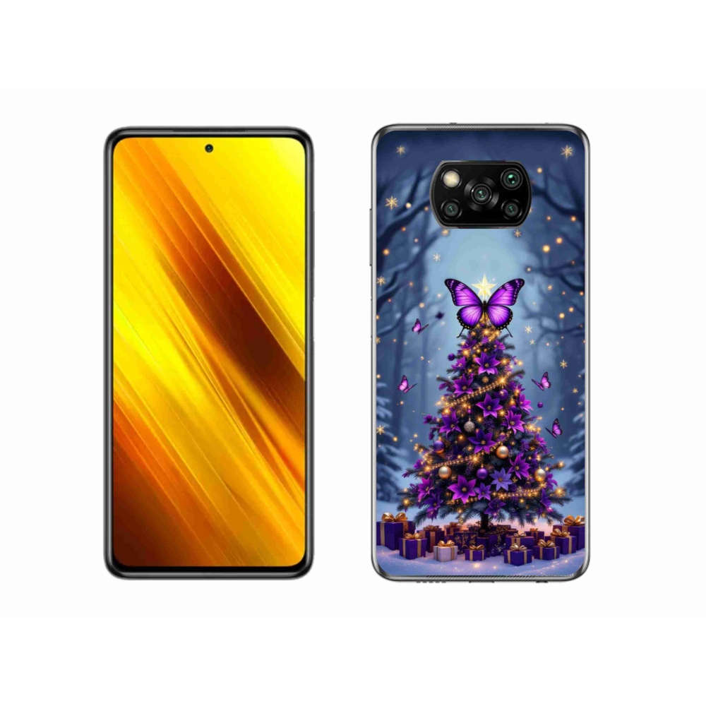 Gélový kryt mmCase na Xiaomi Poco X3 - motýlí vianočný stromček