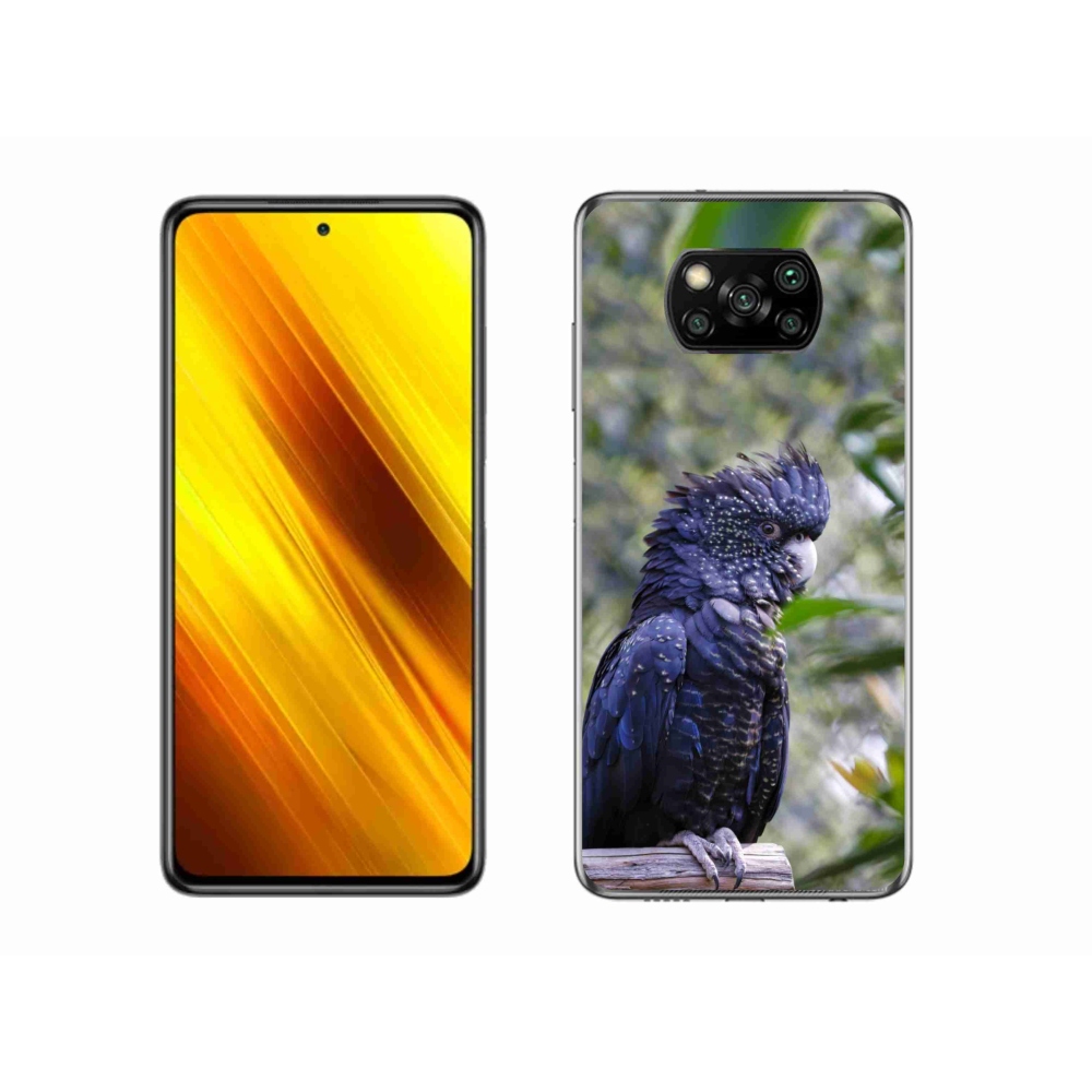 Gélový kryt mmCase na Xiaomi Poco X3 - papagáj kakadu čierny