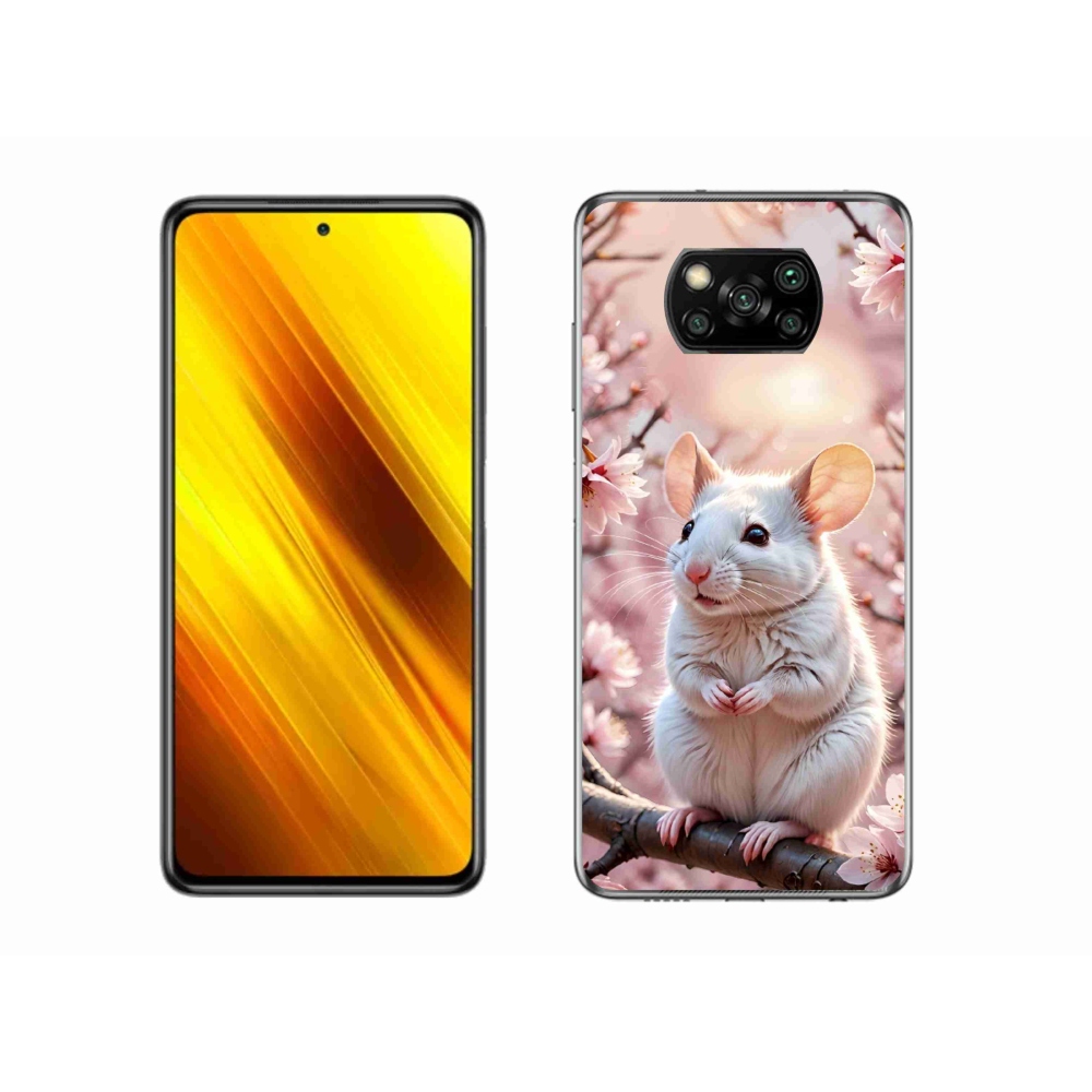 Gélový kryt mmCase na Xiaomi Poco X3 Pro - biela myš na vetve