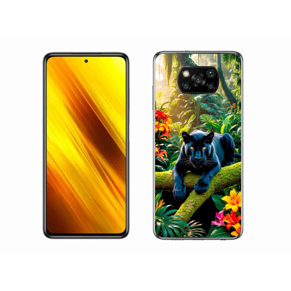 Gélový kryt mmCase na Xiaomi Poco X3 Pro - čierny panter v džungli