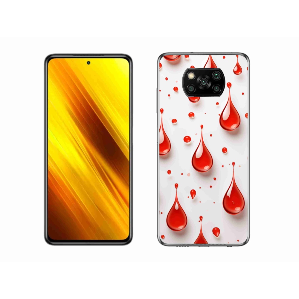 Gélový kryt mmCase na Xiaomi Poco X3 Pro - červené kvapky