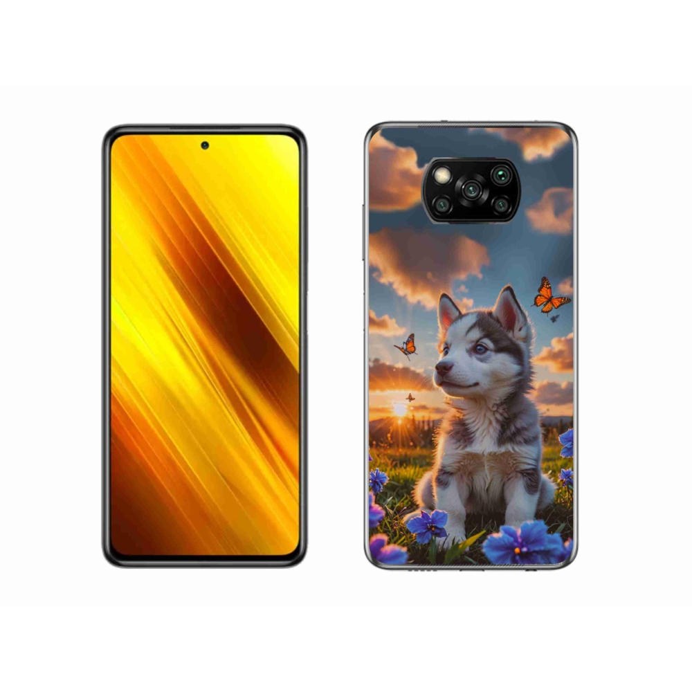 Gélový kryt mmCase na Xiaomi Poco X3 Pro - husky pri západe slnka