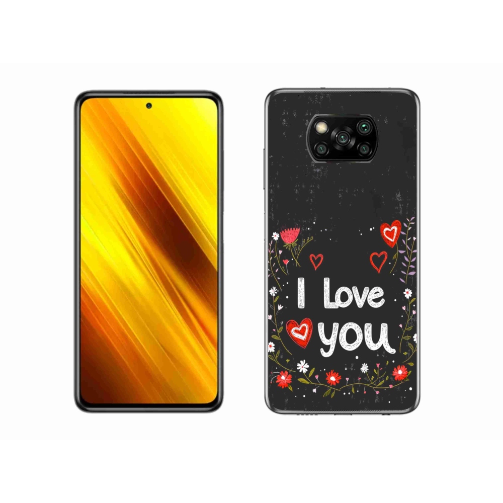 Gélový kryt mmCase na Xiaomi Poco X3 Pro - I love you čierne pozadie