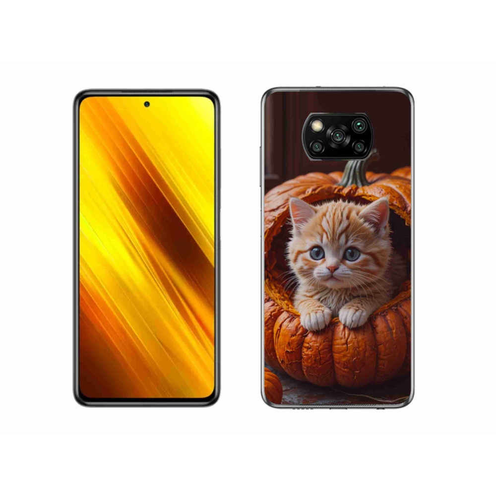 Gélový kryt mmCase na Xiaomi Poco X3 Pro - mačiatko a tekvica 2