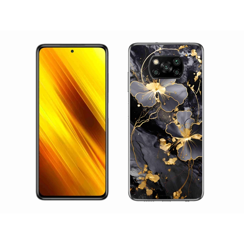 Gélový kryt mmCase na Xiaomi Poco X3 Pro - zlaté kvety