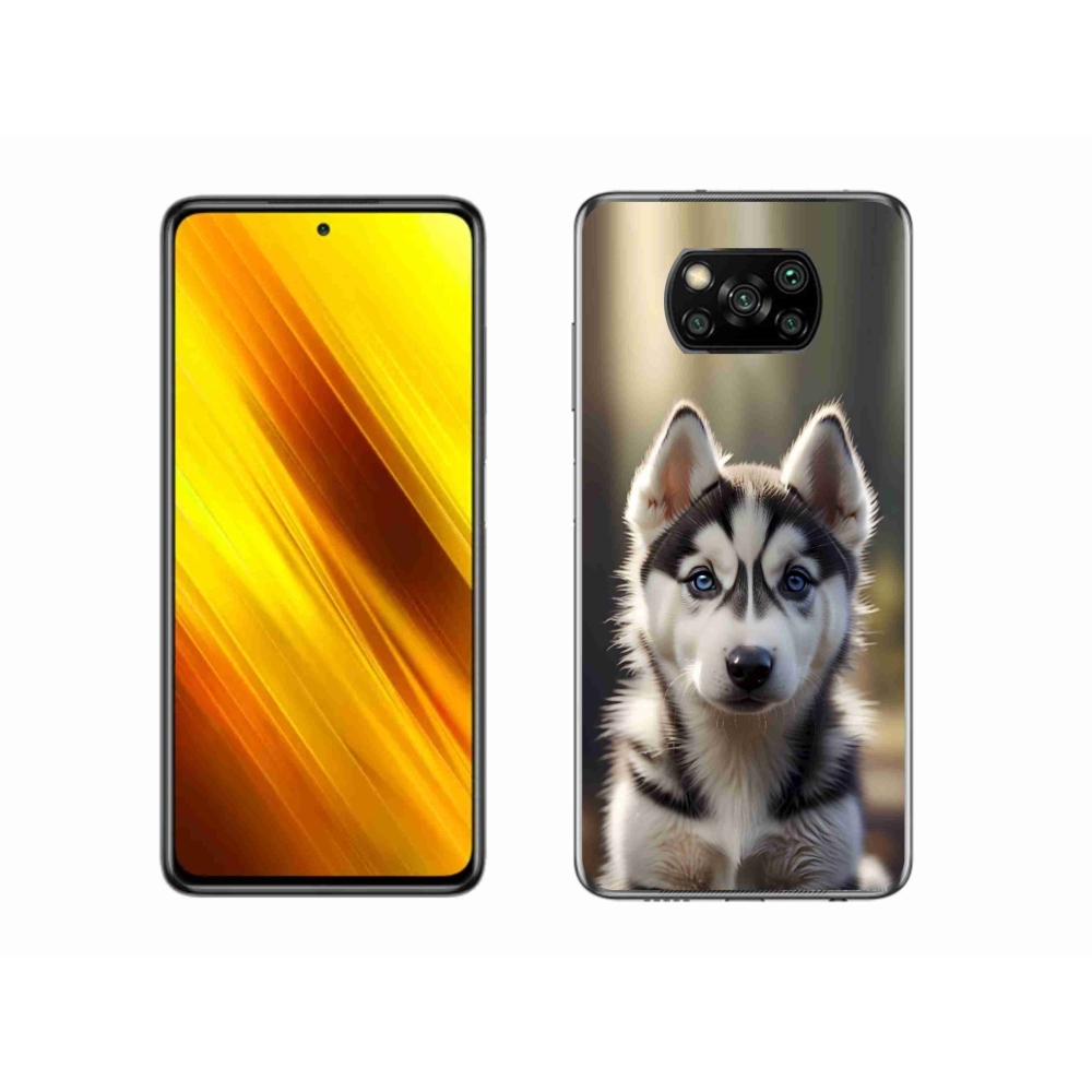 Gélový kryt mmCase na Xiaomi Poco X3 - roztomilý sibírsky husky