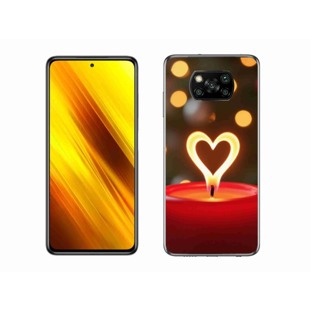 Gélový kryt mmCase na Xiaomi Poco X3 - srdce z plameňa