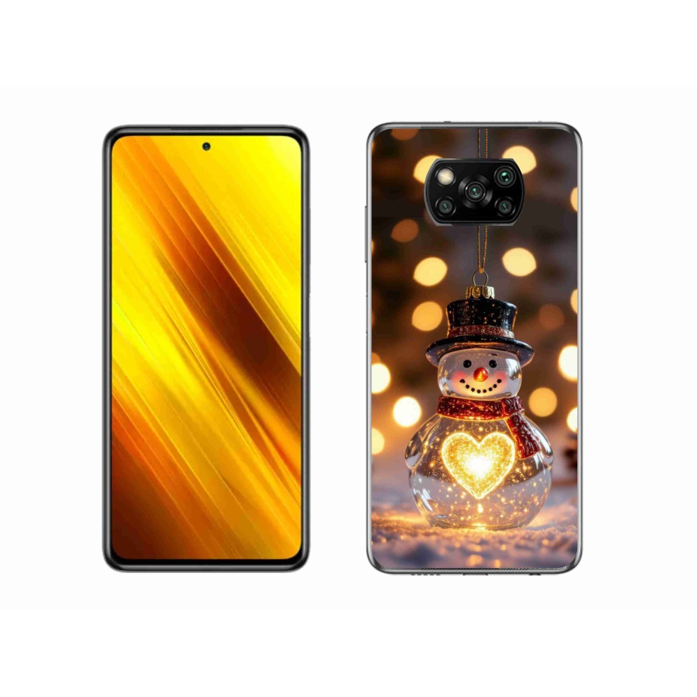 Gélový kryt mmCase na Xiaomi Poco X3 - svietiaci vianočný snehuliak