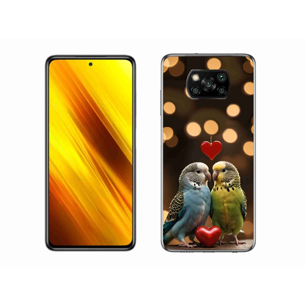 Gélový kryt mmCase na Xiaomi Poco X3 - zamilovaní papagáje