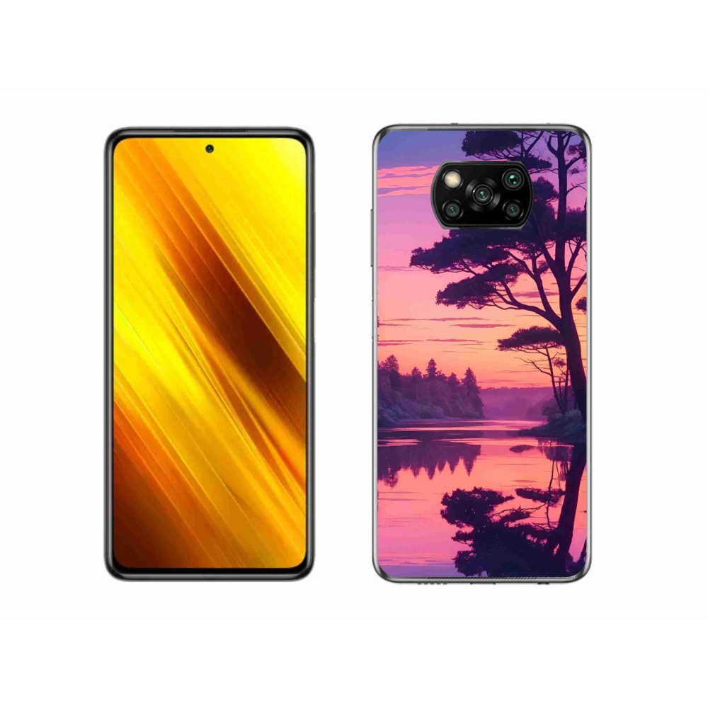 Gélový kryt mmCase na Xiaomi Poco X3 - západ slnka nad jazerom