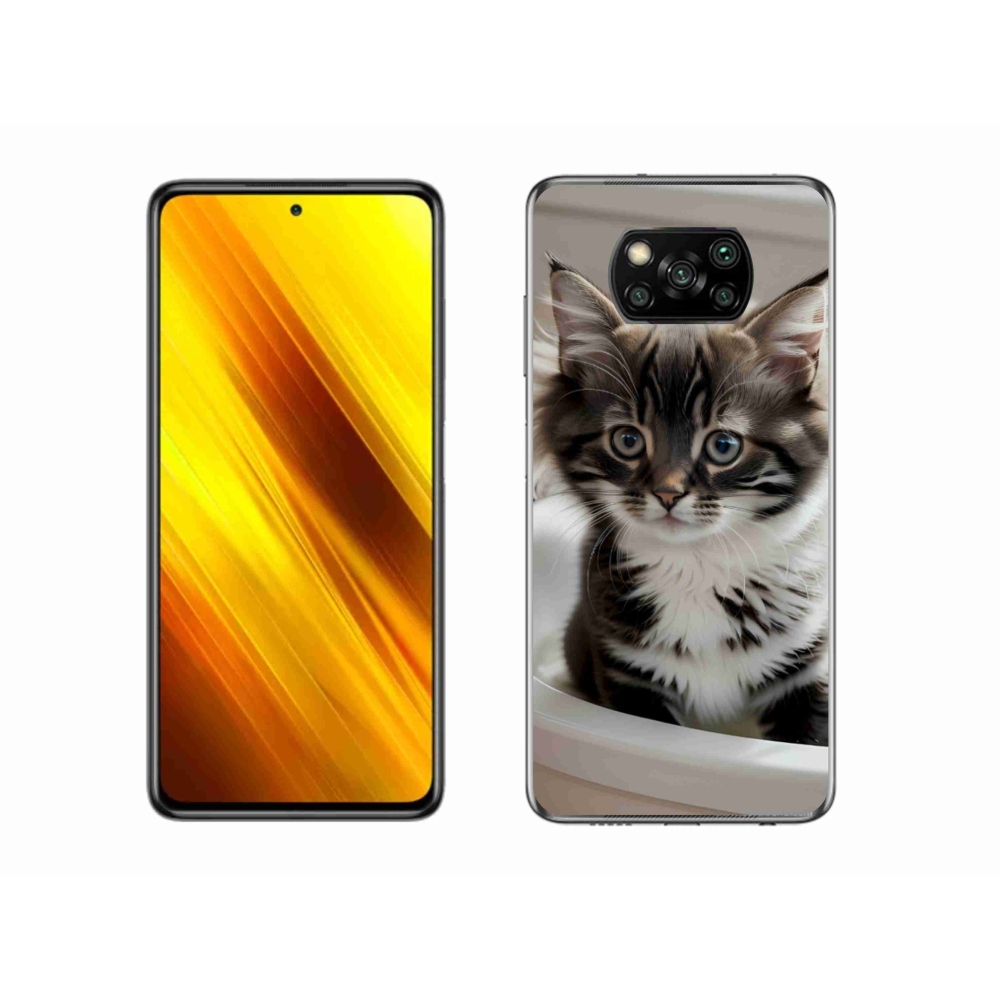Gélový kryt mmCase na Xiaomi Poco X3 - zvedavé mačiatko