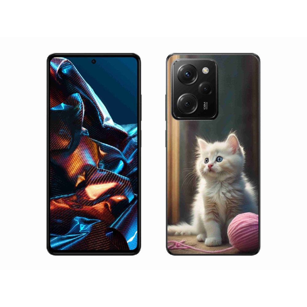 Gélový kryt mmCase na Xiaomi Poco X5 Pro 5G - biele mačiatko 2
