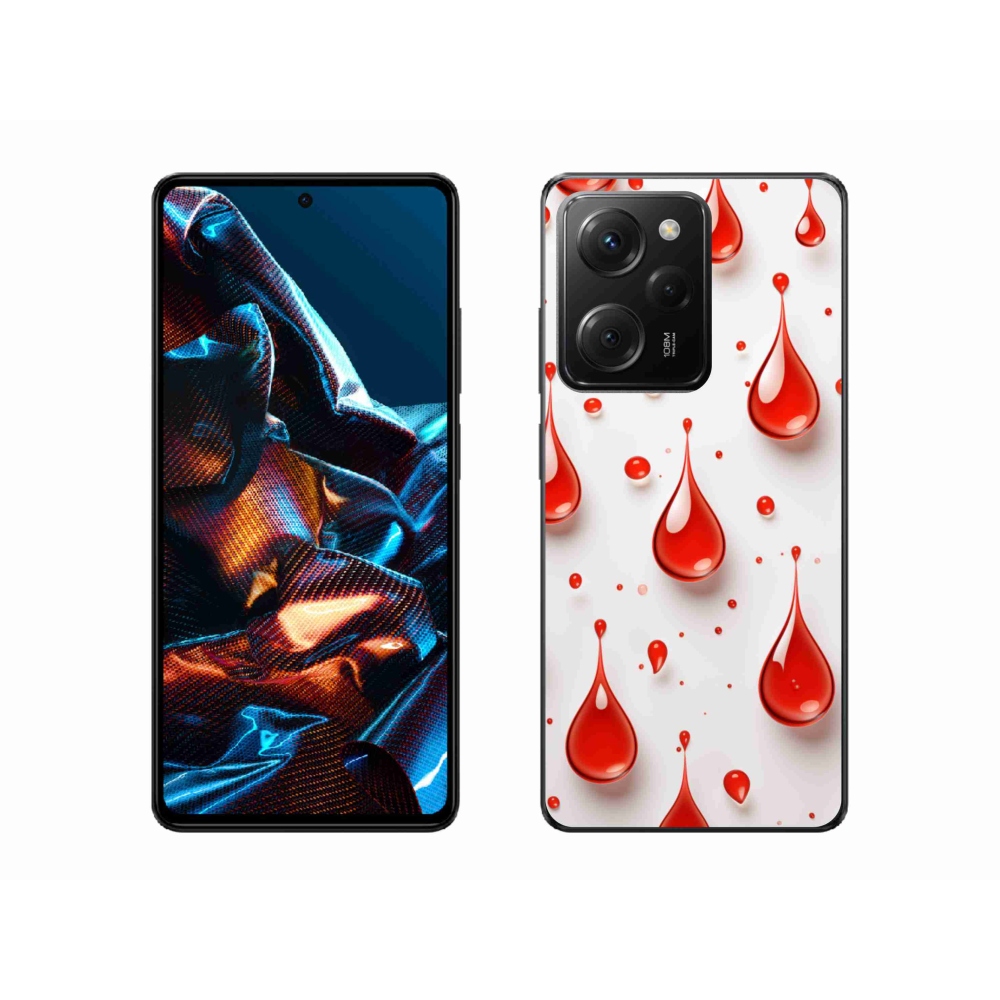 Gélový kryt mmCase na Xiaomi Poco X5 Pro 5G - červené kvapky