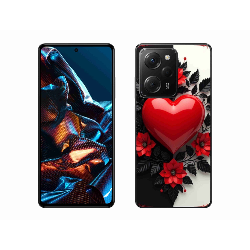 Gélový kryt mmCase na Xiaomi Poco X5 Pro 5G - červené srdce