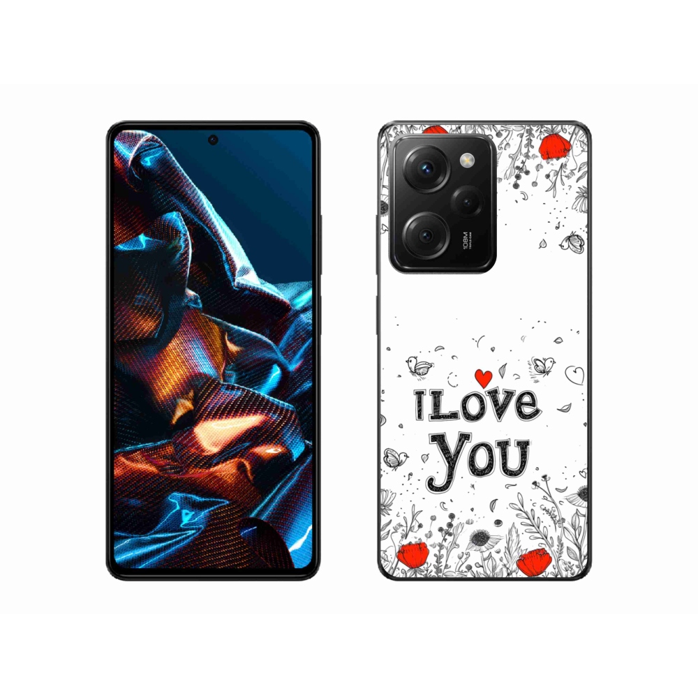 Gélový kryt mmCase na Xiaomi Poco X5 Pro 5G - I love you biele pozadie