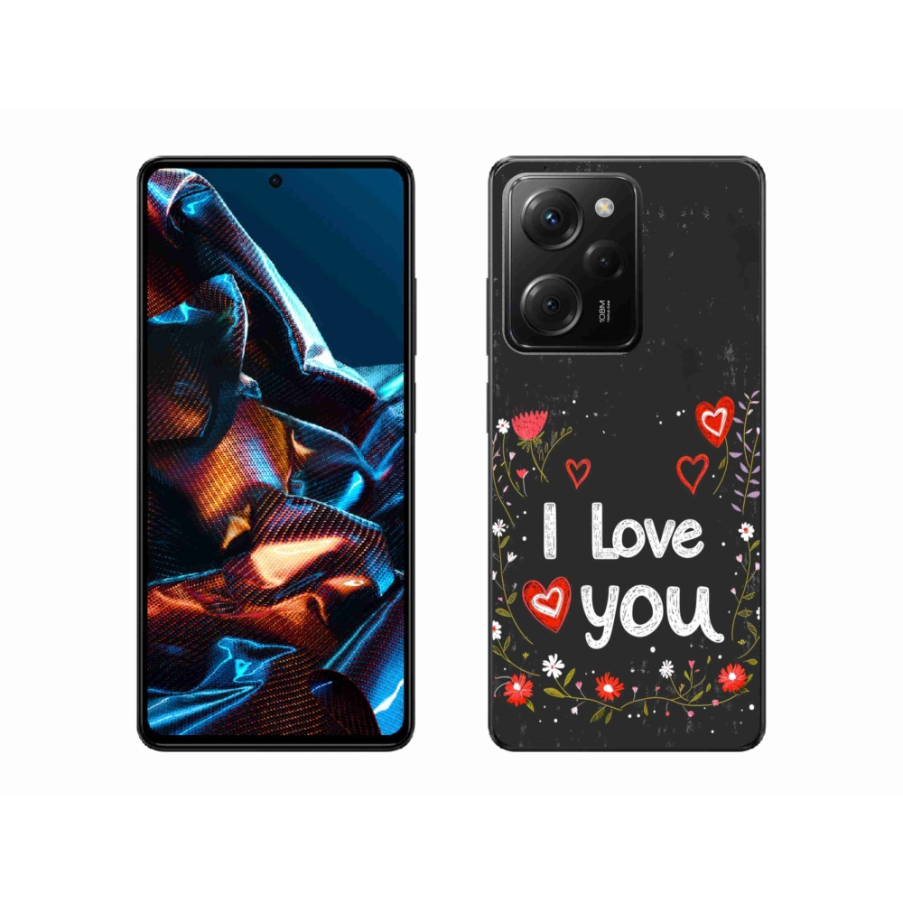 Gélový kryt mmCase na Xiaomi Poco X5 Pro 5G - I love you čierne pozadie
